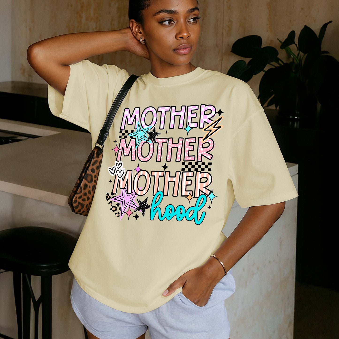 💖 Mother Mother Motherhood Graphic Tee | Trendy Mama Shirt | Cute Retro Mom Life T-Shirt | Colorful Motherhood Aesthetic Tee