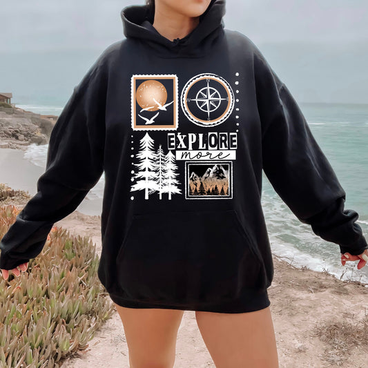 Explore More Adventure Sweatshirt | Camping Crewneck | Mountain & Compass Pullover | Nature Lover Sweatshirt | Hiking Sweatshirt | Outdoor Adventure Crewneck | Wanderlust Gift 🏕️🌲🧭⛰️✨