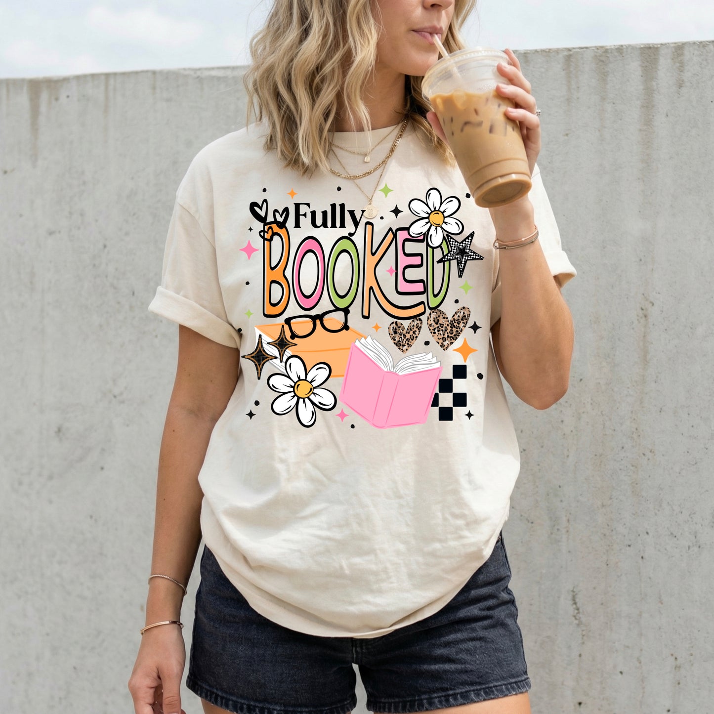 Fully Booked Book Lover Shirt | Reading Graphic Tee | Cozy Reader T-Shirt | Bookworm Gift | Cute Book Club Shirt | Librarian Tee | Coffee & Books Graphic Shirt 📚☕✨