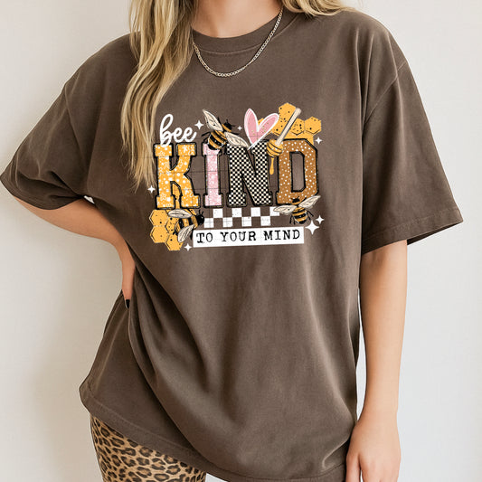 Bee Kind to Your Mind Shirt | Mental Health Awareness Tee | Positive Bee Graphic T-Shirt | Inspirational Quote Shirt | Cute Honey Bee Graphic Tee | Unisex Kindness Shirt