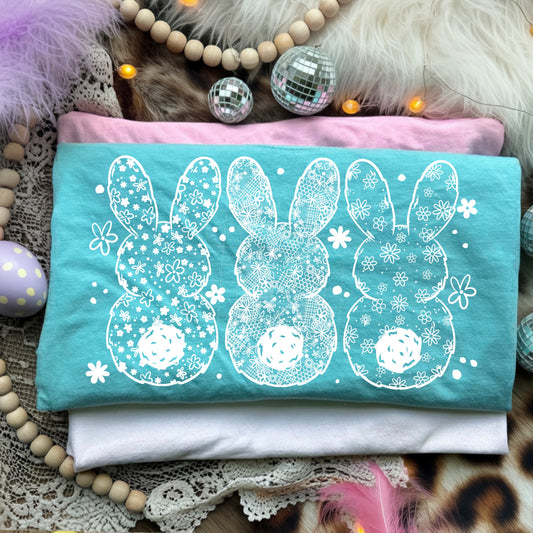 Cute Easter Bunny Trio Shirt for Spring
