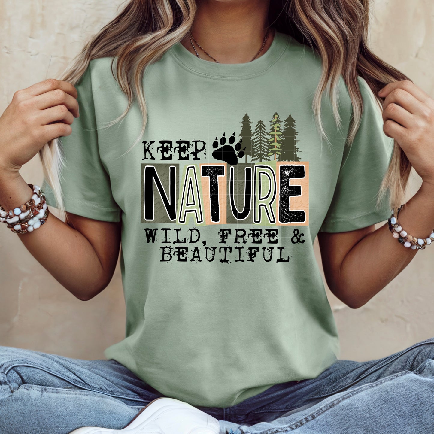 Keep Nature Wild Free & Beautiful Shirt | Nature Lover Graphic Tee | Hiking T-Shirt | Camping Shirt | Outdoor Adventure Tee | Wildlife Lover Gift | Unisex Comfort Colors Shirt