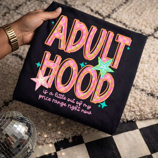 Adult Hood Graphic Tee | Funny Adulting Shirt | Sarcastic Millennial Humor T-Shirt ✨