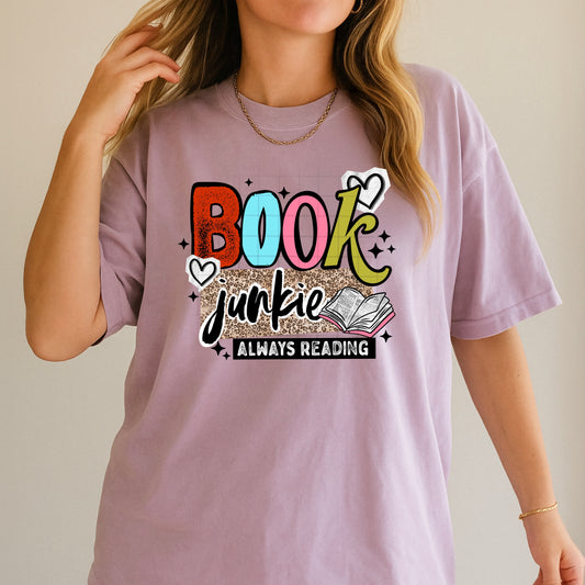 Book Junkie Graphic T-Shirt | Cute Book Lover Tee | Reading Enthusiast Unisex Shirt | Literary Apparel