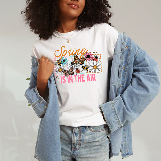 Spring Is in the Air Graphic T-Shirt | Floral Spring Tee | Cute Wildflower Unisex Shirt | Botanical Seasonal Apparel