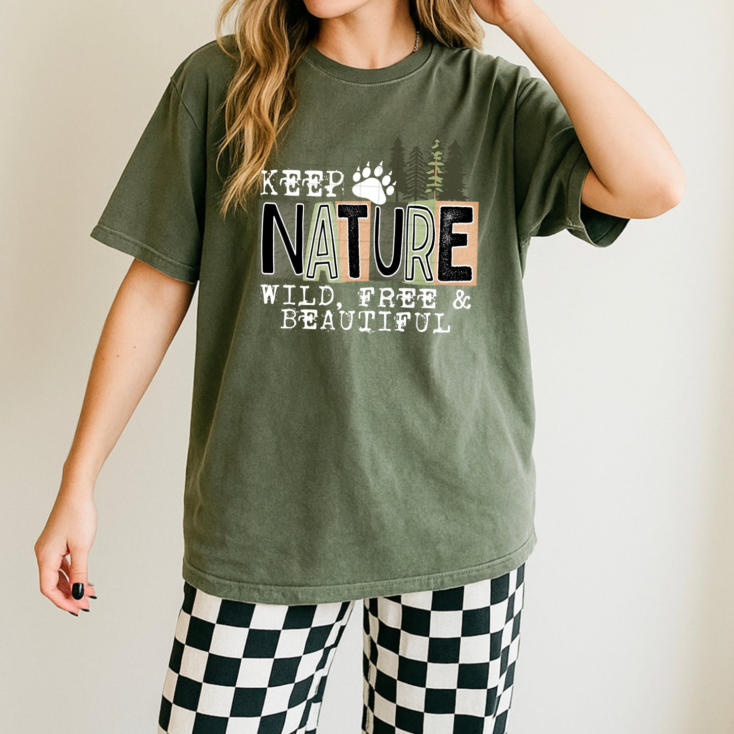 Keep Nature Wild Free & Beautiful Shirt | Nature Lover Graphic Tee | Hiking T-Shirt | Camping Shirt | Outdoor Adventure Tee | Wildlife Lover Gift | Unisex Comfort Colors Shirt