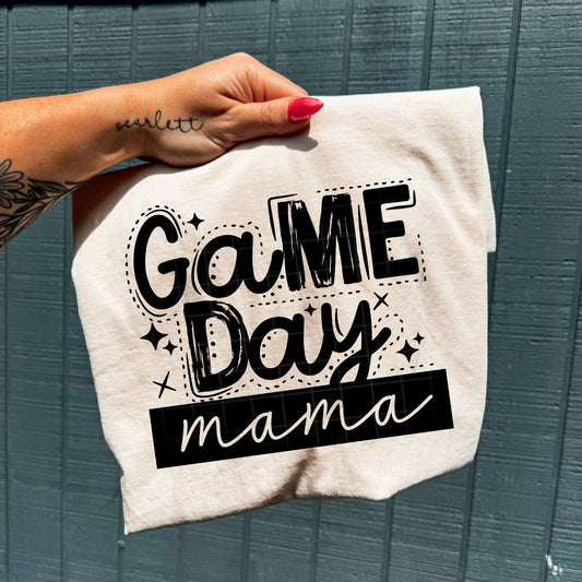 Game Day Mama Graphic T-Shirt | Sports Mom Tee | Cute Game Day Unisex Shirt | Football, Baseball, Softball and Soccer Fan Apparel