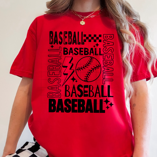 Baseball Typography Graphic Tee | Vintage Baseball Shirt | Game Day Baseball T-Shirt | Baseball Mom Tee | Sports Fan Graphic Tee | Unisex Athletic Shirt ⚾🖤