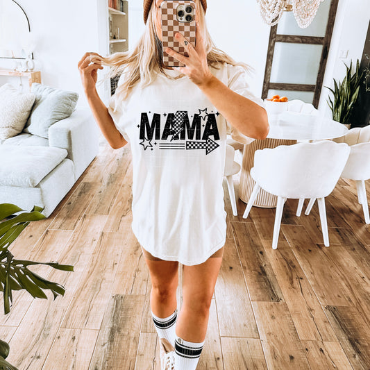 MAMA Lightning & Stars Graphic Tee – Modern Retro Vibes