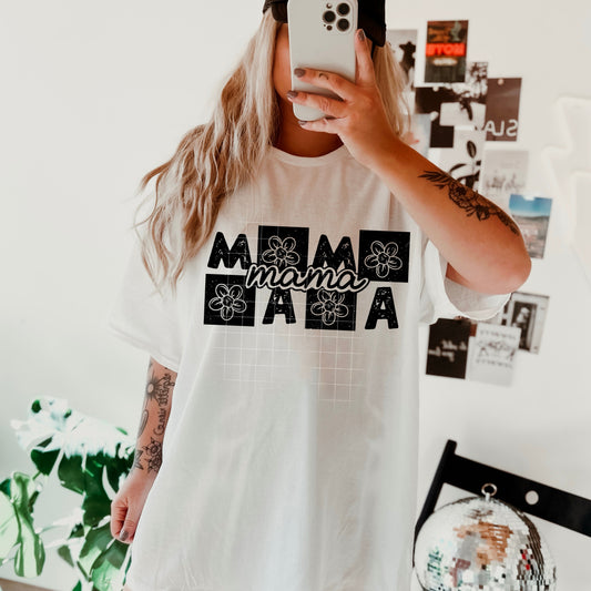 Mama Floral Block Graphic Tee
