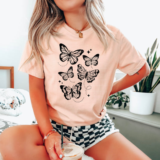 Vintage Butterfly Graphic Shirt | Boho Butterfly Tee | Minimalist Butterfly T-Shirt | Nature Lover Shirt | Cottagecore Graphic Tee | Women's Aesthetic Shirt | Butterfly Gift 🦋✨