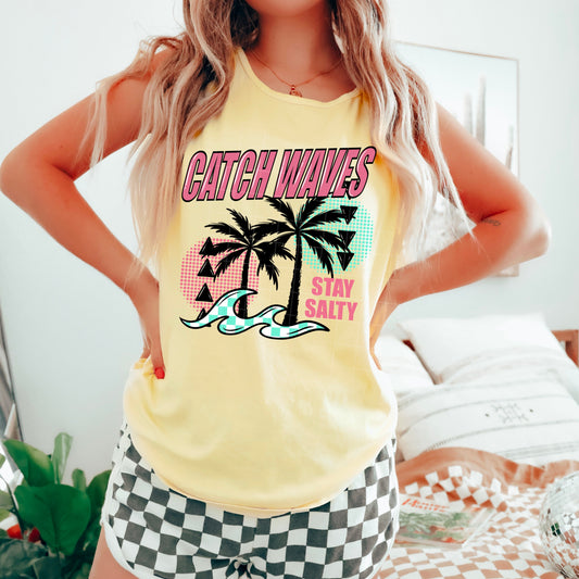 Catch Waves Stay Salty Retro Tank
