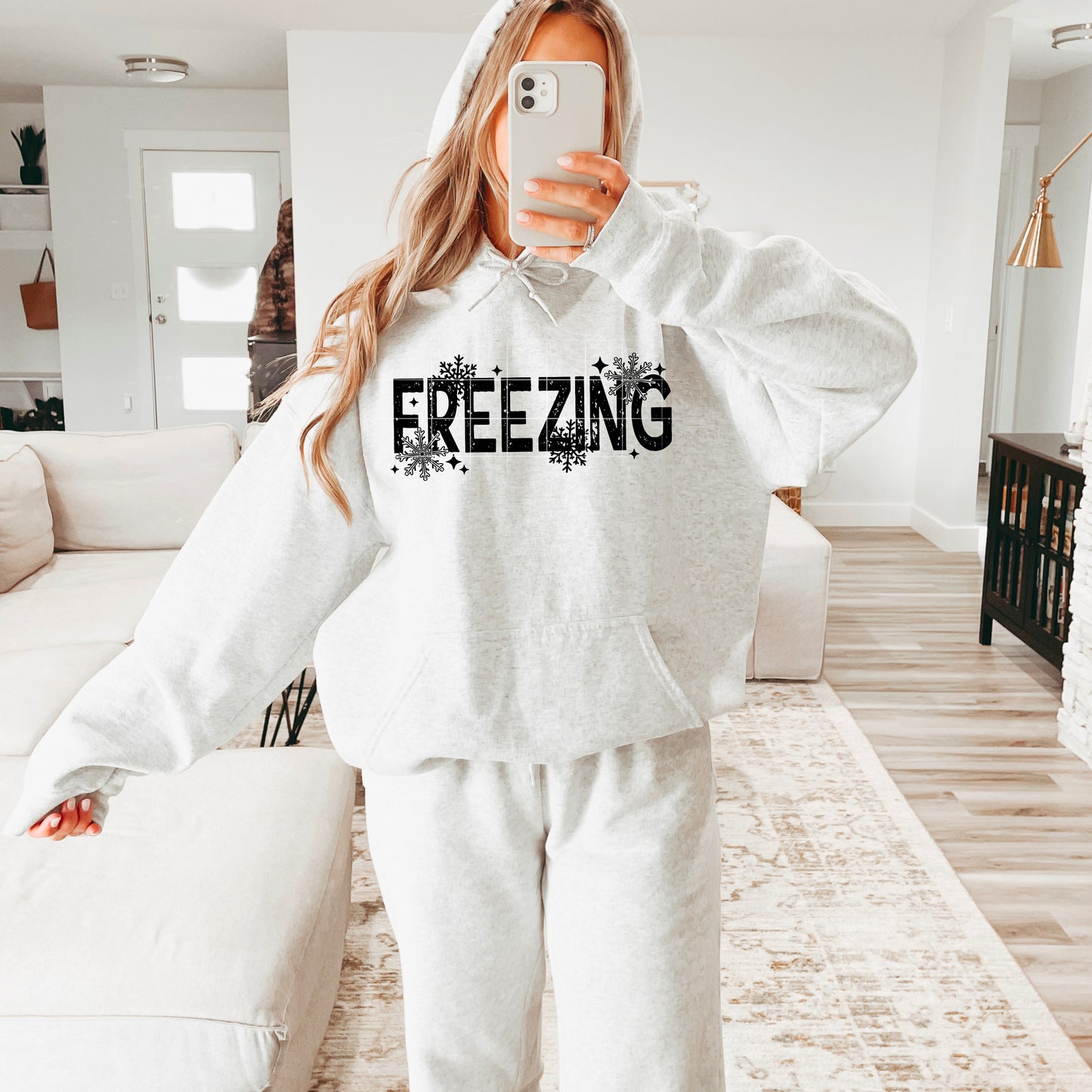 FREEZING Hoodie | Cozy Winter Sweatshirt | Funny Cold Weather Pullover for Women & Men Long Sleeves