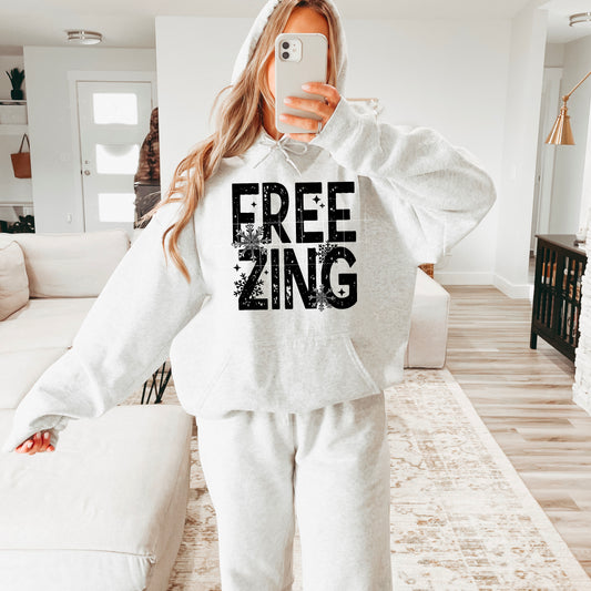 FREEZING Hoodie – Cozy Winter Graphic Sweatshirt | Funny Cold Weather Pullover