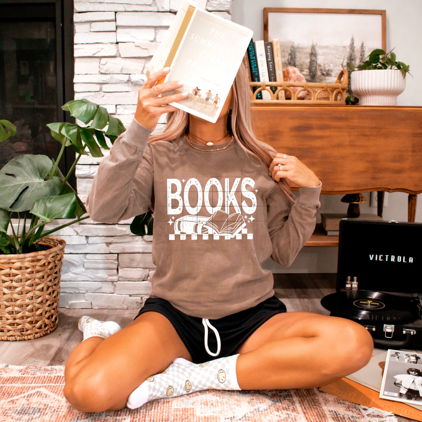 BOOKS Long Sleeve Shirt – Cozy Reader Aesthetic Tee | Book Lover Reading Shirt