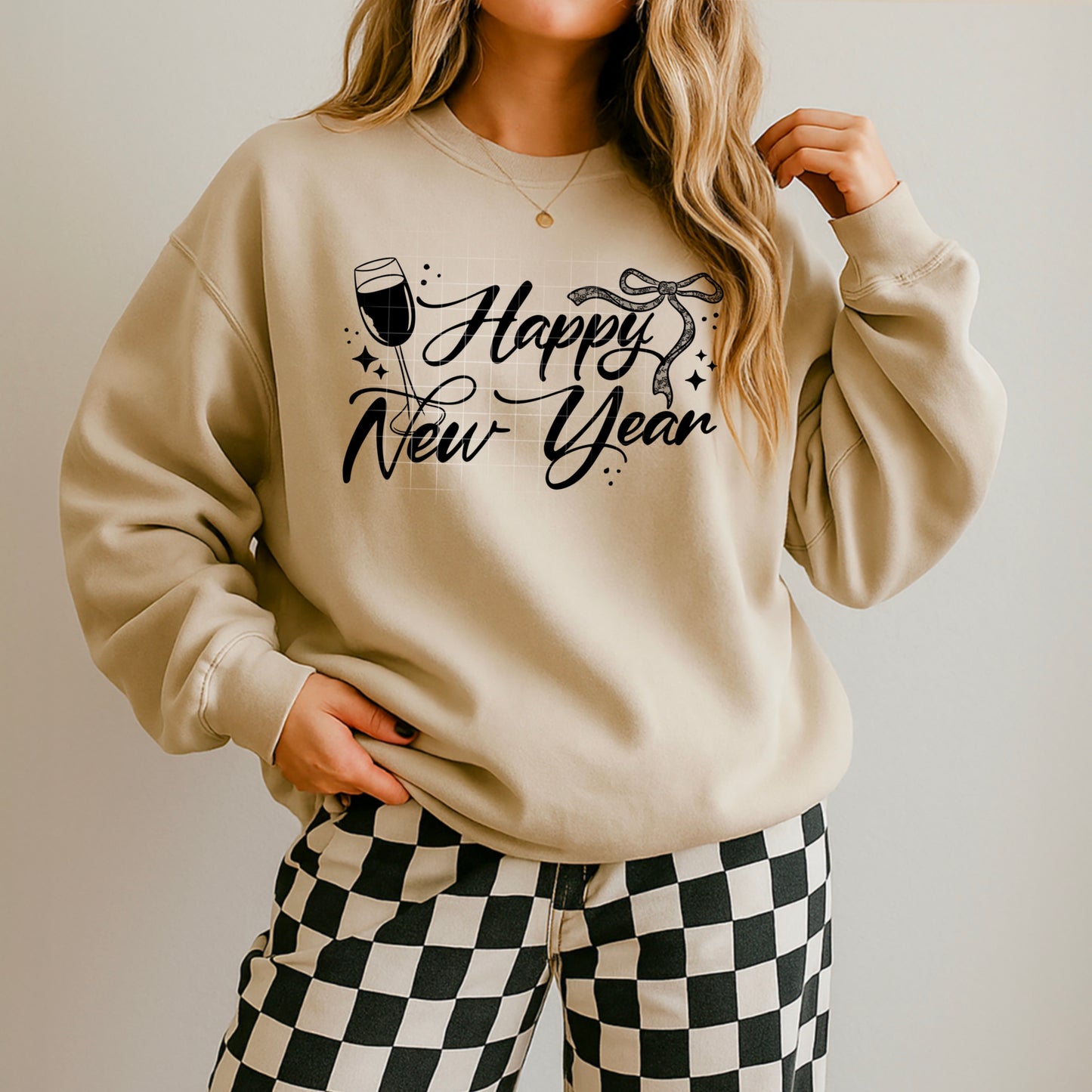 Happy New Year Sweatshirt | Festive Holiday Crewneck | Cozy New Year’s Eve Party Shirt