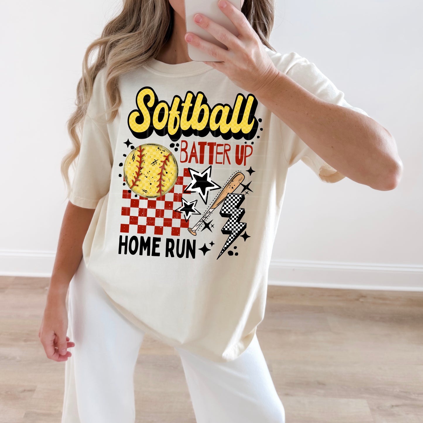 Softball Batter Up Home Run Graphic Tee | Softball Game Day Shirt | Softball Mom Tee | Sports Fan Unisex T-Shirt