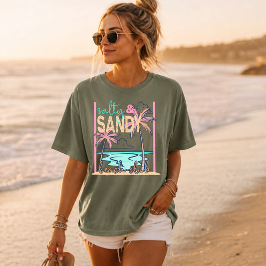 Salty & Sandy Graphic T-Shirt | Beach Lover Summer Tee | Coastal Vacation Unisex Shirt | Ocean Inspired Apparel