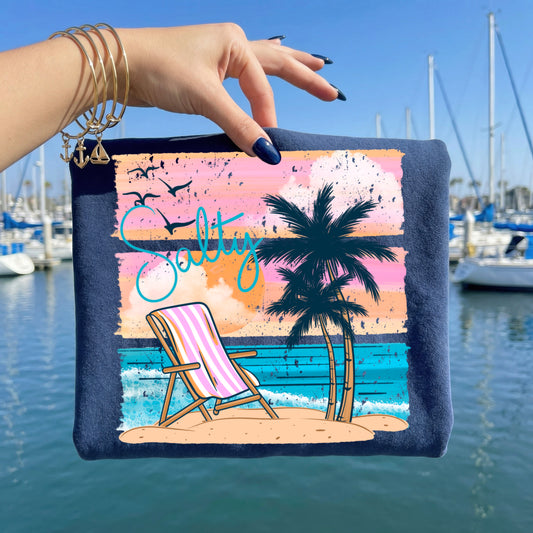 Salty Beach Graphic T-Shirt | Coastal Summer Tee | Beach Lover Unisex Shirt | Ocean Inspired Vacation Apparel