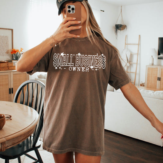 Small Business Owner Graphic Tee Brown