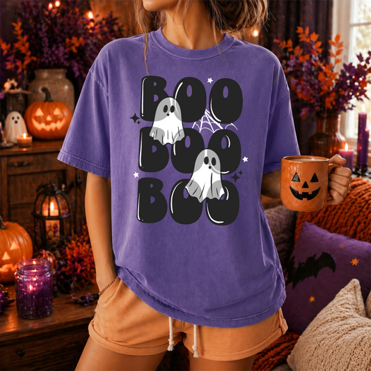 Boo Boo Ghosts Graphic T-Shirt | Cute Halloween Ghost Tee | Spooky Season Unisex Shirt | Funny Fall Graphic Apparel