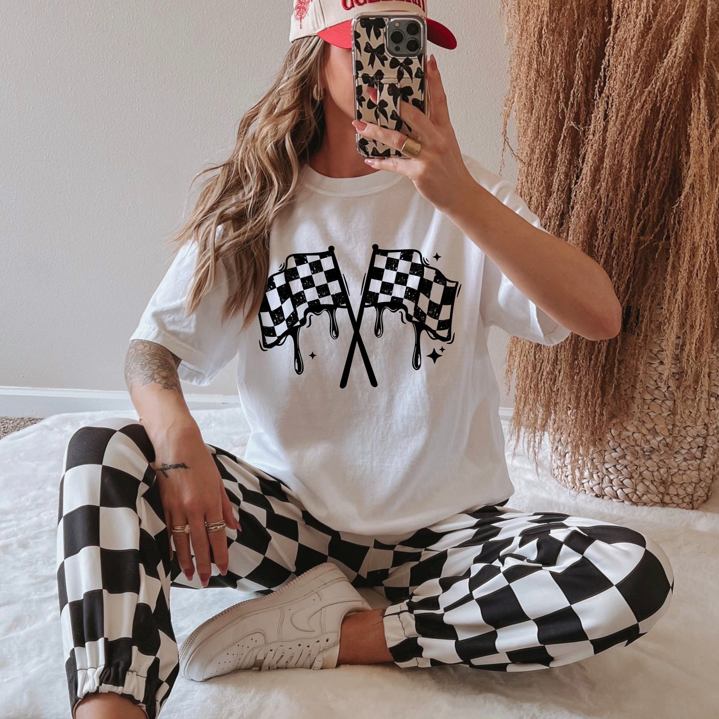 Race Day Checkered Flag Tee