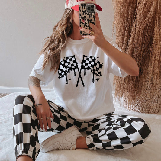 Race Day Checkered Flag Tee