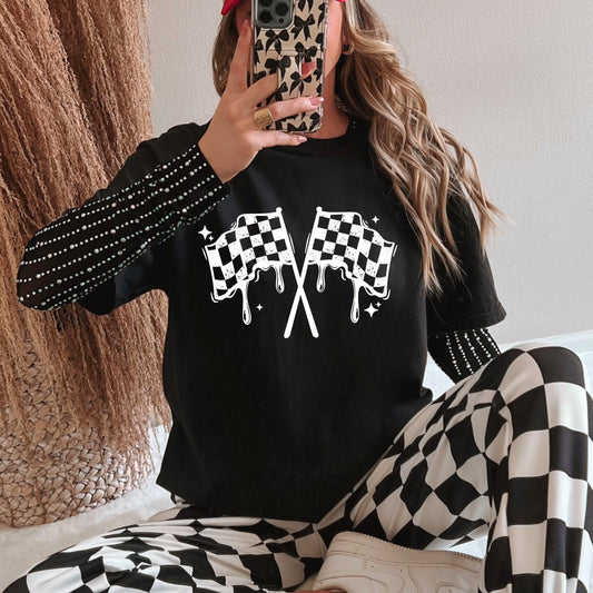 Race Day Checkered Flag Tee