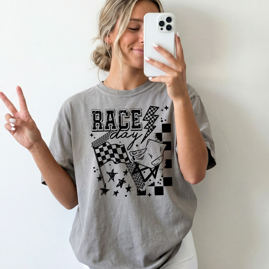 Race Day Checkered Flag Tee