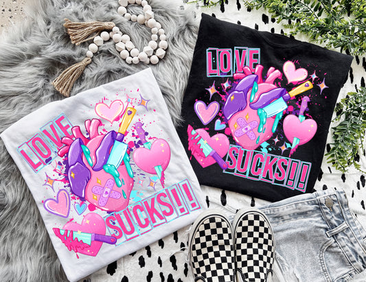 💔🔪 Love Sucks Anti-Valentine Graphic Tee – Unisex Shirt