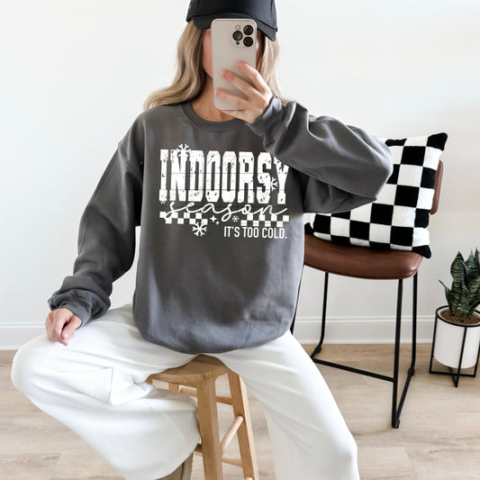🏠 Indoorsy Season Sweatshirt ❄️✨  “It’s too cold.”
