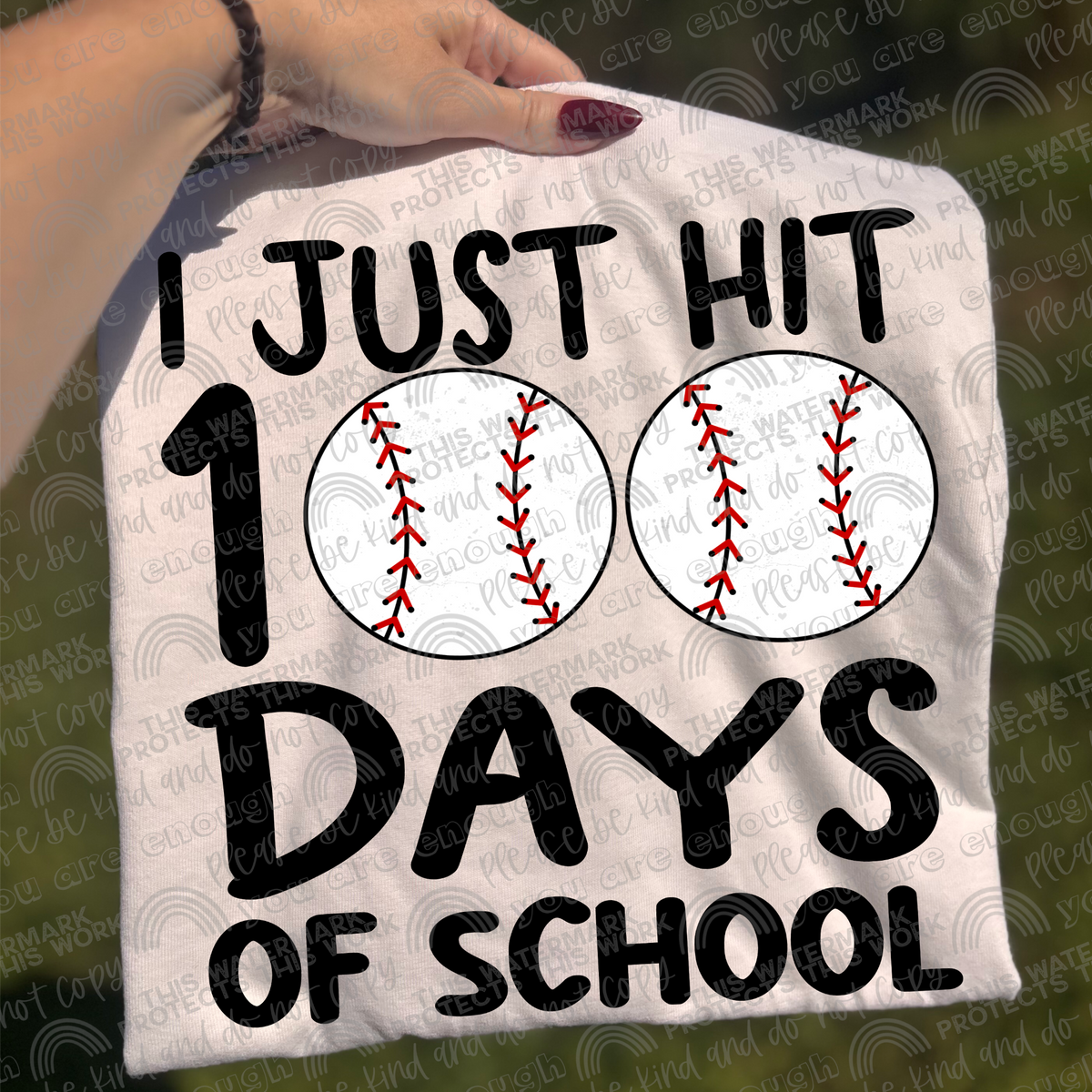 I Just Hit 100 Days of School Baseball Youth T-Shirt