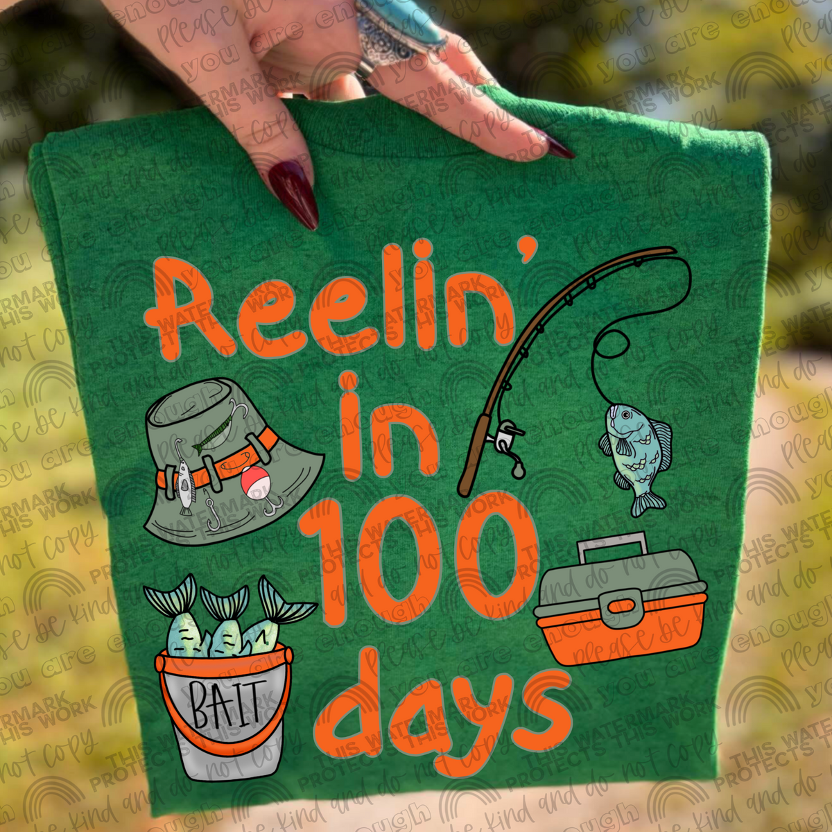 Reelin' in 100 Days Youth Fishing School T-Shirt