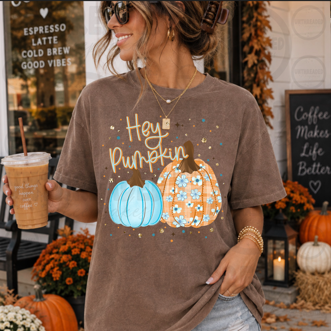Hey Pumpkin Floral Pumpkin Graphic Tee
