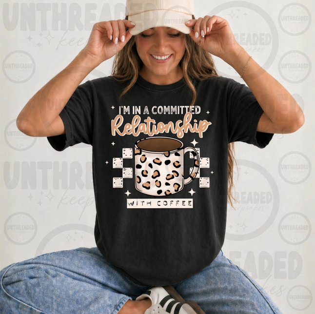 Committed Relationship With Coffee Graphic T-Shirt