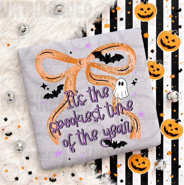 It’s the Spookiest Time of the Year Halloween Bow Graphic Sweatshirt