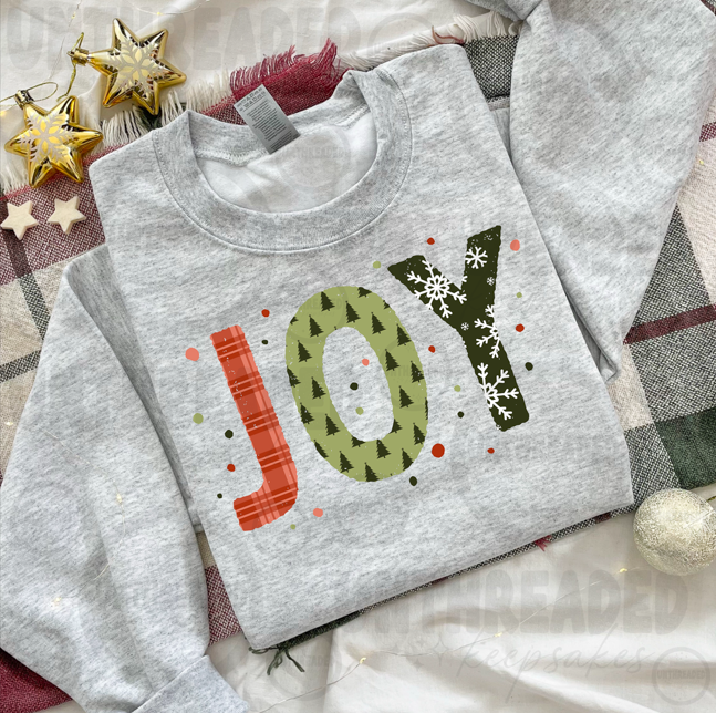 Joy Christmas Pattern Graphic Sweatshirt 🎄❄️