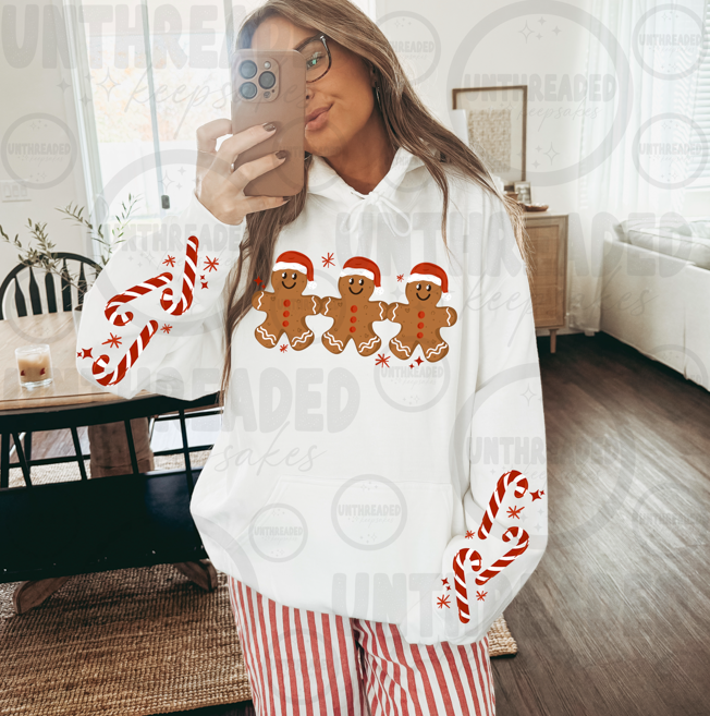 Gingerbread Candy Cane Christmas Hoodie