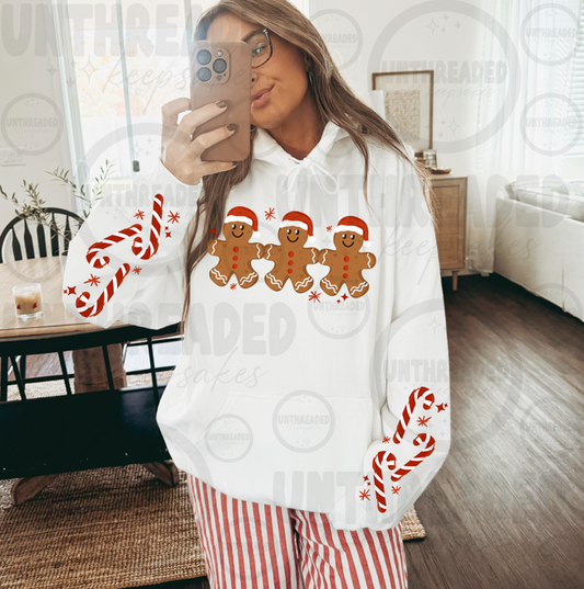Gingerbread Candy Cane Christmas Hoodie