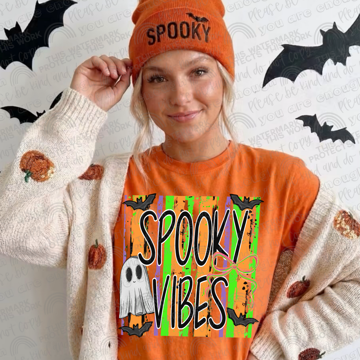 Spooky Vibes Halloween graphic apparel mockup