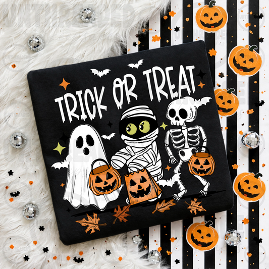 Trick or Treat Ghost Mummy Skeleton Halloween Crewneck Sweatshirt 👻🎃💀