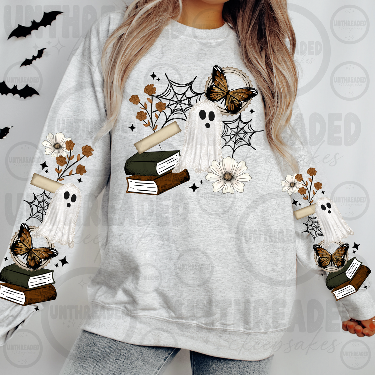 Spooky Bookish Ghost Crewneck