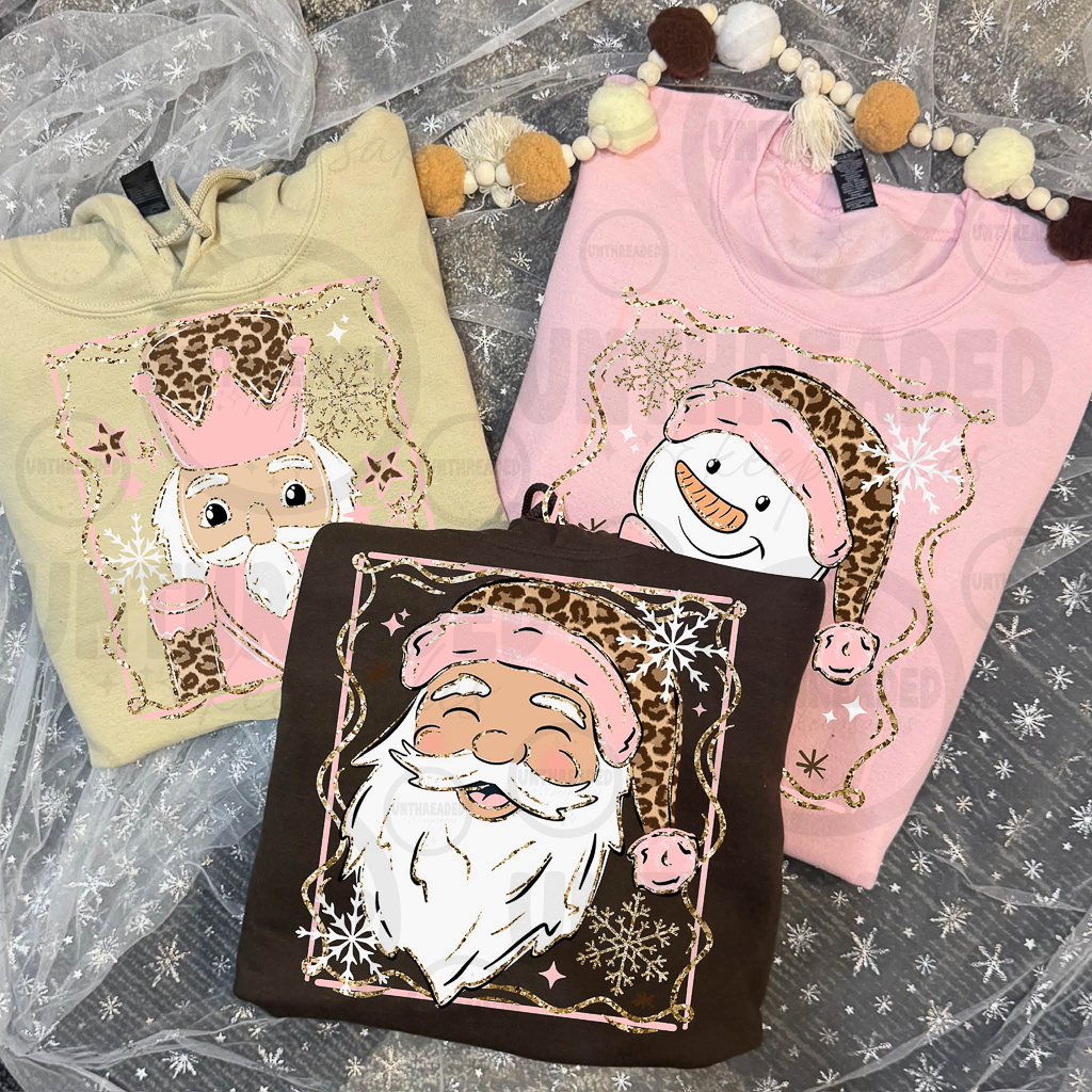 Alternate Santa snowman nutcracker Christmas apparel mockup
