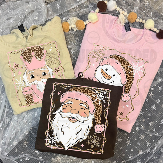 Alternate Santa snowman nutcracker Christmas apparel mockup