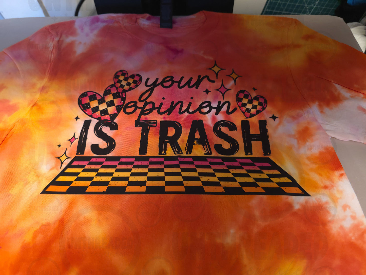 Your Opinion is Trash Tee – Tie-Dye Small