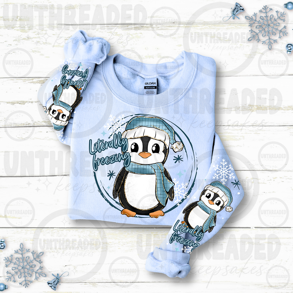 Literally Freezing Winter Penguin apparel mockup