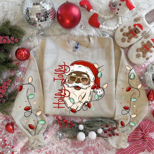 Santa Ho Ho Ho Christmas Lights apparel mockup