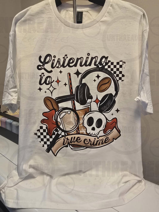 Listening to True Crime Tee – XL White
