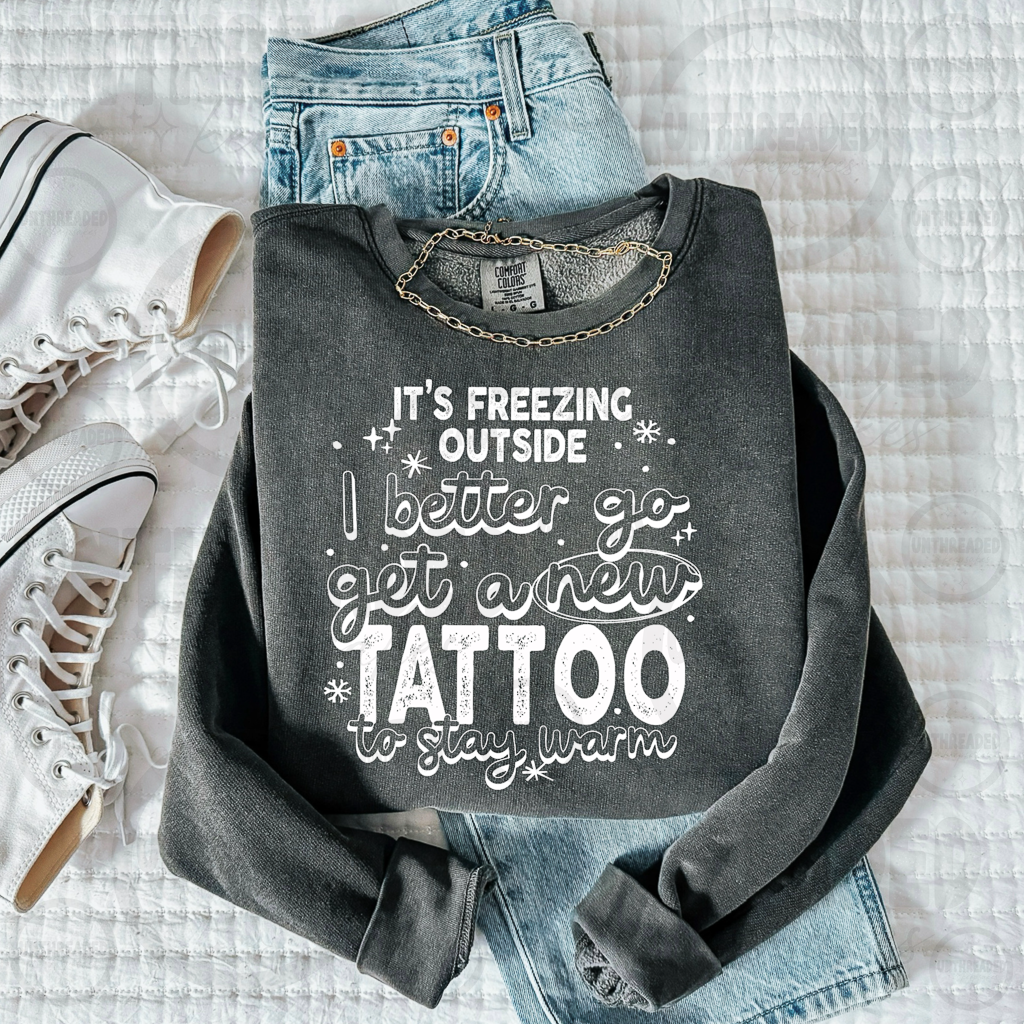 Charcoal gray tattoo lover crewneck sweatshirt