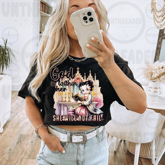 🌸🙏 “God Is Within Her, She Will Not Fail” Faith Tee 🙏🌸